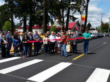 Ribbon cutting completed by former Mayor Debbie Rogge.