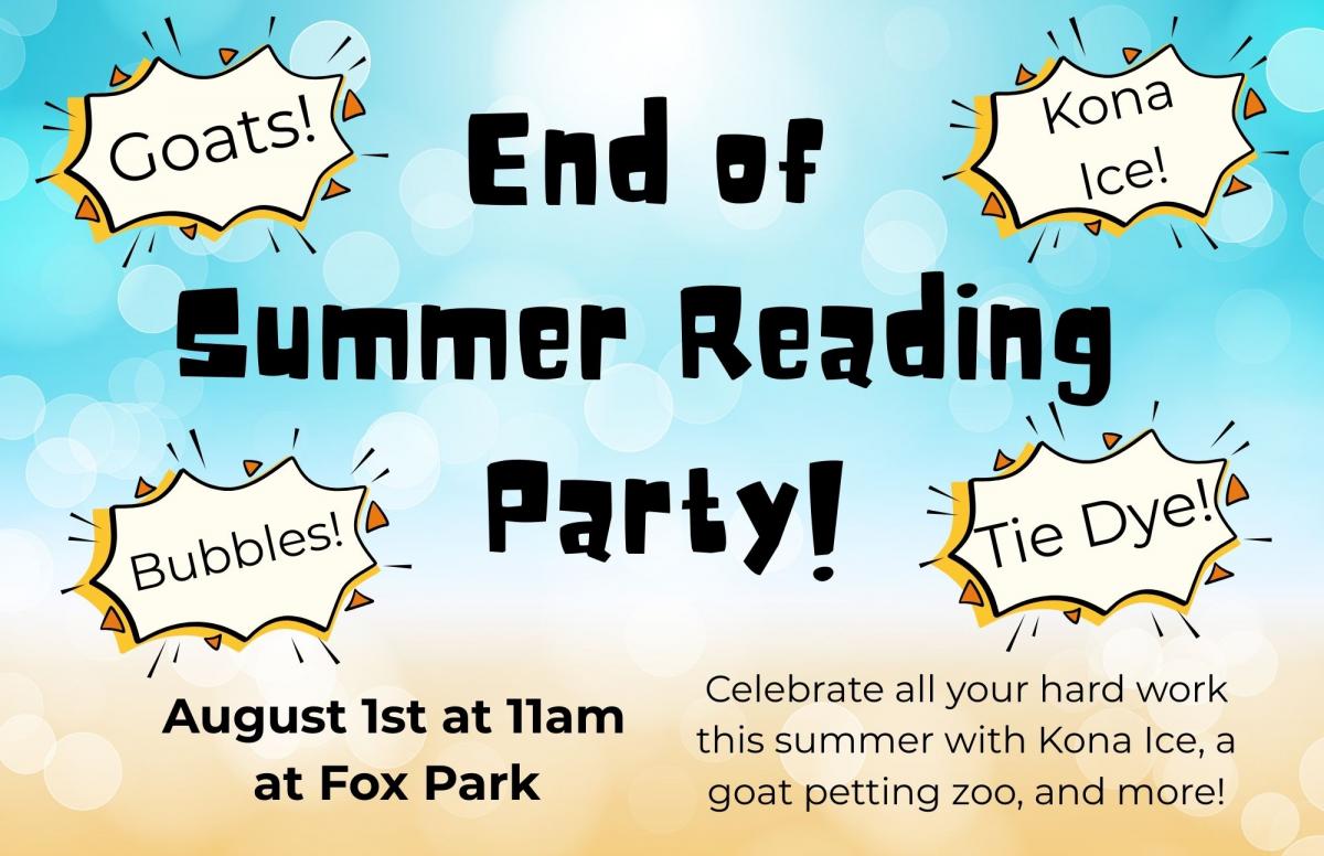 End of Summer Reading Party Poster